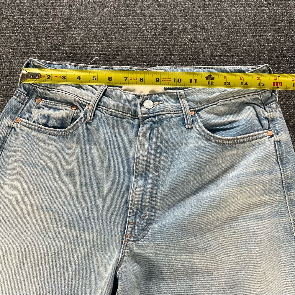 MOTHER Superior The Undercover Wide Leg Jeans Unripped Blue Wash Size 29 USA EUC - Picture 6 of 10
